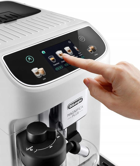 De'Longhi Magnifica Plus Automatic Espresso Coffee Machine 1450W Pressure 15bar for Cappuccino with Grinder White ECAM320.60.W