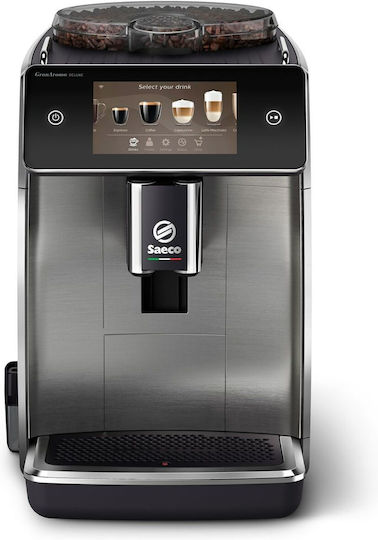 Saeco GranAroma Deluxe Αυτόματη Μηχανή Espresso 1500W Πίεσης 15bar για Cappuccino με Μύλο Άλεσης Μαύρο/Ασημί