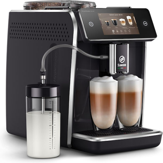 Saeco GranAroma Deluxe Αυτόματη Μηχανή Espresso 1500W Πίεσης 15bar για Cappuccino με Μύλο Άλεσης Μαύρο/Ασημί