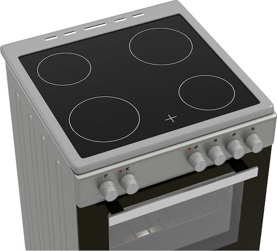 Cooker 69lt with Ceramic Hobs W60cm. Inox