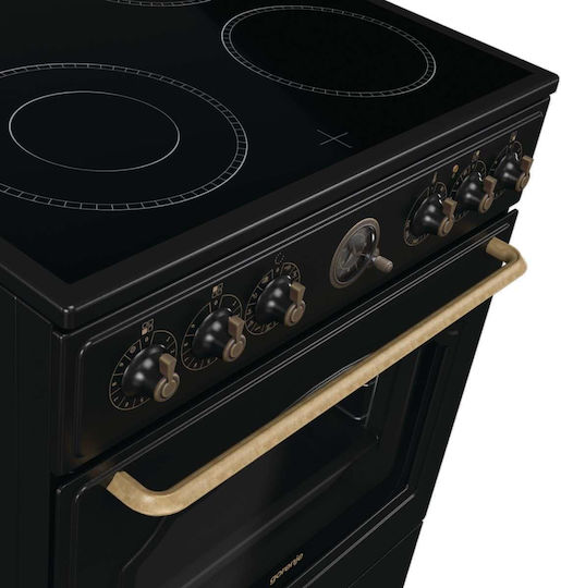Gorenje GECS6B70CLB Aragaz 71lt cu Plite Ceramice L60cm. Black