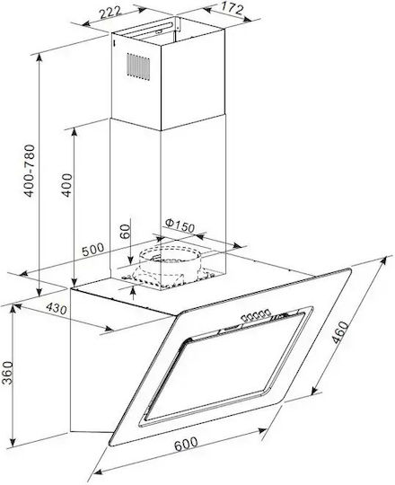 Heinner Kamin-Dunstabzug 60cm Schwarz