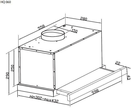 Davoline HQ Pro Συρόμενος Απορροφητήρας 90cm Inox
