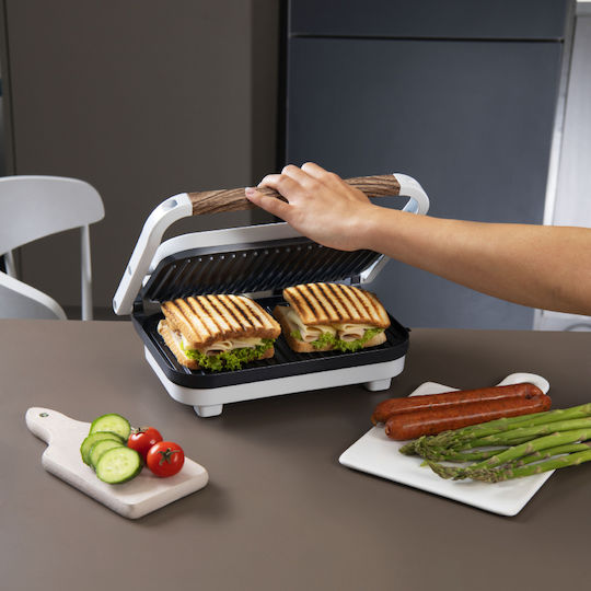 Izzy Panini IZ-2013 Сандвич тостер за 2 Сандвичи 1300W Бял