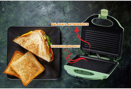 Hausberg Sandwich Maker for for 2 Sandwiches Sandwiches 800W Green