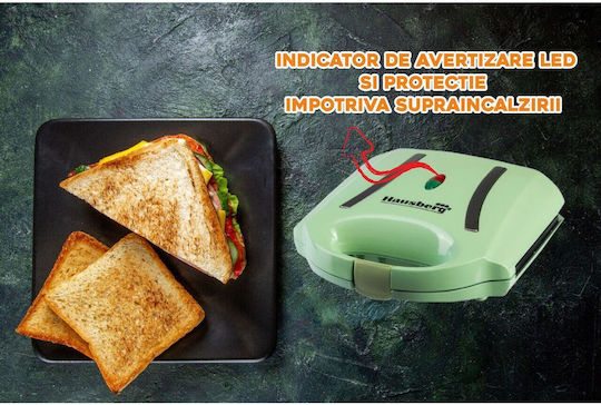 Hausberg Sandwich Maker for for 2 Sandwiches Sandwiches 800W Green