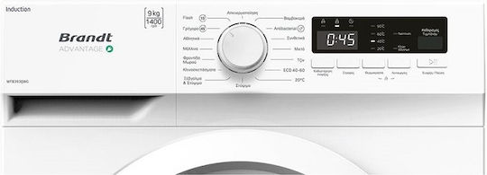 Brandt Πλυντήριο Ρούχων 8kg με Τεχνολογία Ατμού 1400 Στροφών Antibacterial WFB181QWG