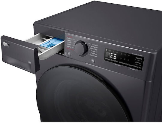 LG Mașină de Spălat Rufe 10kg cu Tehnologie cu Abur 1400 Rotiri TurboWash Gri F4R5010TSMB