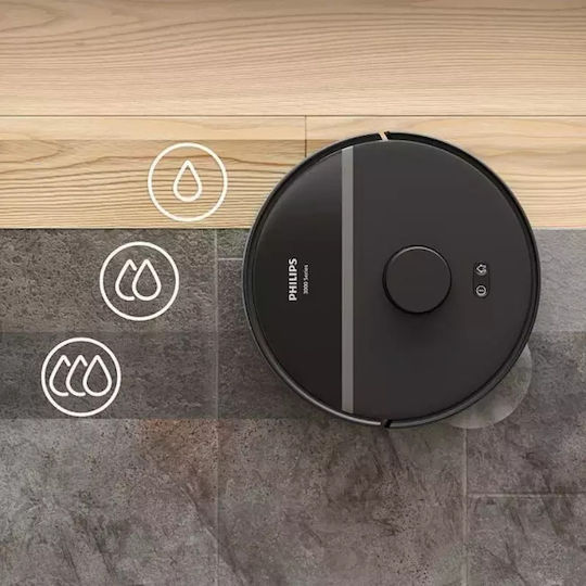 Philips HomeRun 3000 Series Aqua Прахосмукачка Робот с Лазерно Картографиране и Всмукателна Мощност 4000Pa Черна