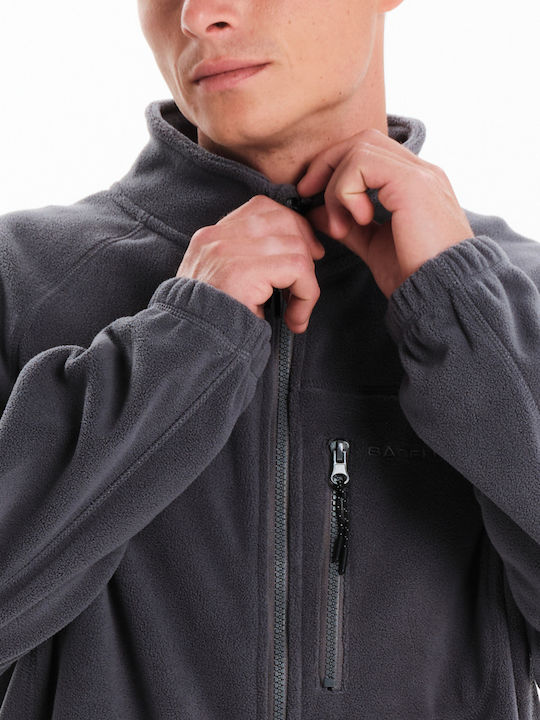 Men's Fleece Cardigan Gray