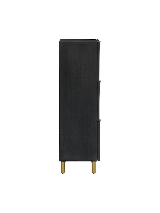 Living Room Display Cabinet Made of Wood and Metal Black 40x33x110cm