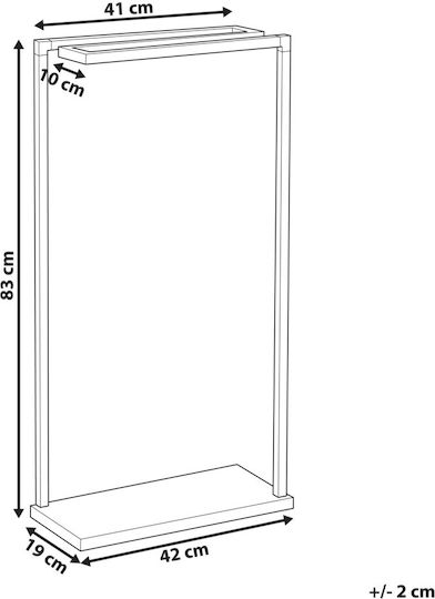 Beliani Поставка за дрехи Баня Единичен ​83x83см Inox Сив