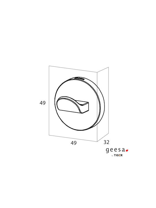 Geesa Single Wall-Mounted Bathroom Hook Black