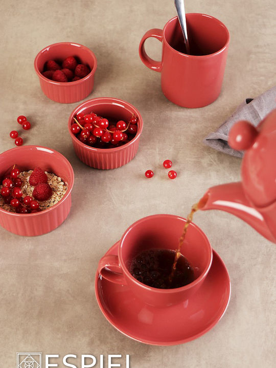 Espiel Essentials Set Tassen Cappuccino Keramik Pomegranate 350ml 6Stück