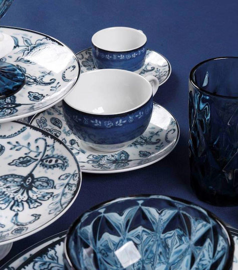 Cryspo Trio Mediterraneo Set of Cups Coffee Porcelain Blue 100ml 6pcs