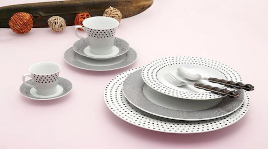 Cryspo Trio Set Tassen Tee aus Porzellan Lila 250ml 6Stück