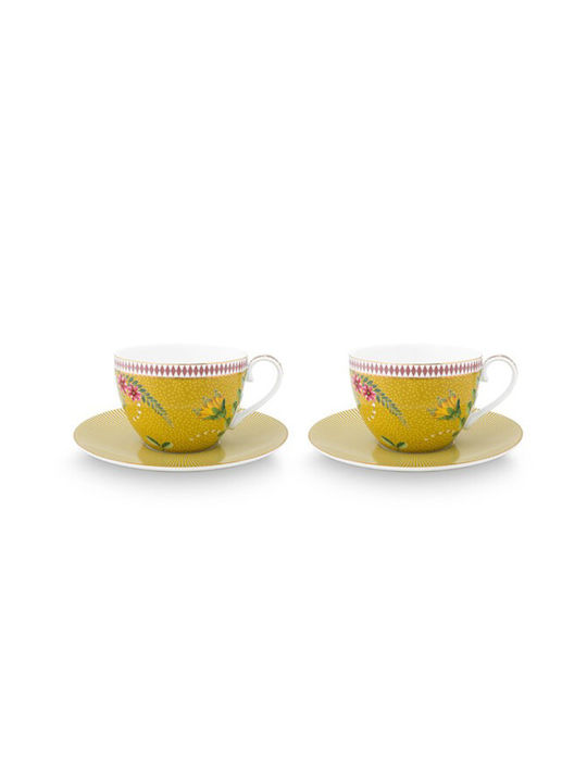 PiP Studio La Majorelle Set of Cups Tea Porcelain Yellow 280ml 2pcs