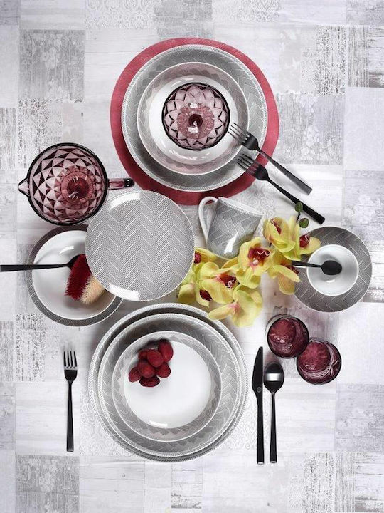 Cryspo Trio Plaza Set Tassen Tee aus Porzellan Gray 250ml 6Stück
