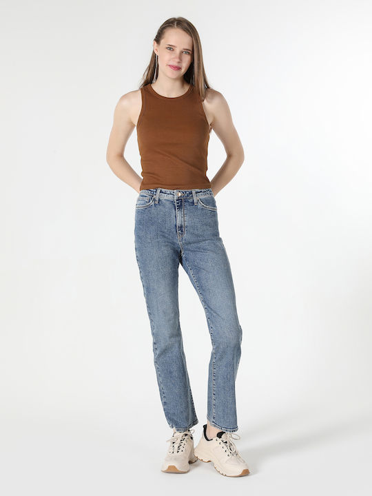 Women's Fabric Trousers Regular Fit Blue