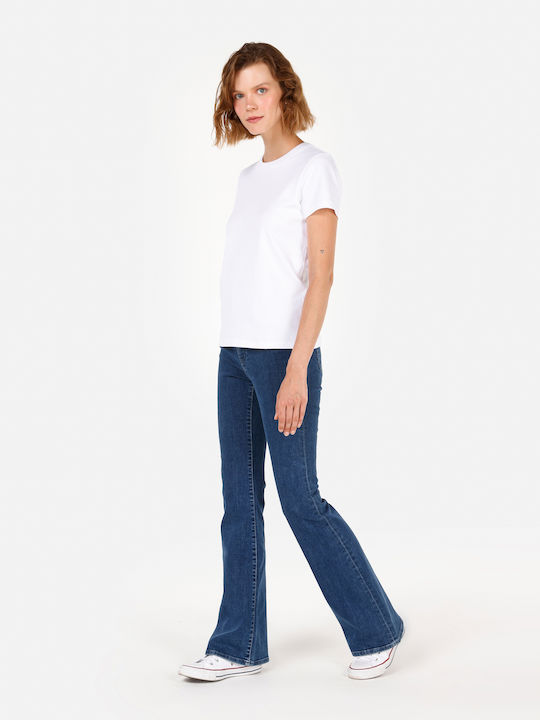 Damen Stoffhose in Schlank Passform Blau
