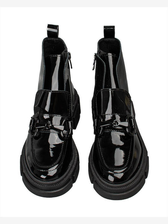 Leather Women's Ankle Boots Black