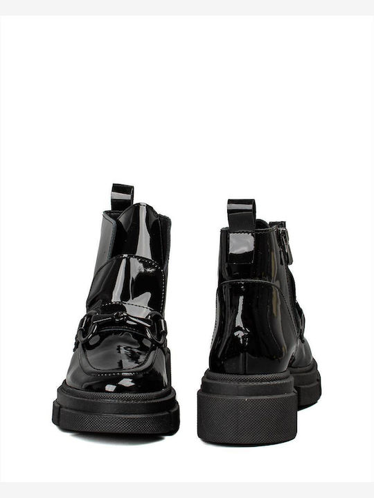 Leather Women's Ankle Boots Black
