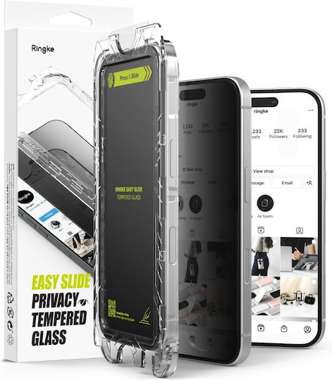 Ringke Privacy Tempered Glass 2τμχ (iPhone 17 / 17 Pro / 16 Pro)