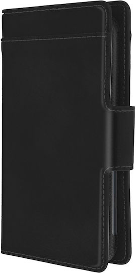 Slim Case Flip Book Cover Stand Wallet Case 5'' 5.5'' Smartphones Black
