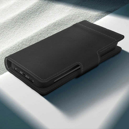 Slim Case Flip Book Cover Stand Wallet Case 5'' 5.5'' Smartphones Black