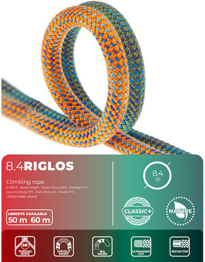 Riglos 8.4 Kletterseil mit Länge 60m Orange