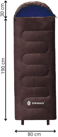 Springos Sleeping Bag Μονό Καλοκαιρινό Dark Brown
