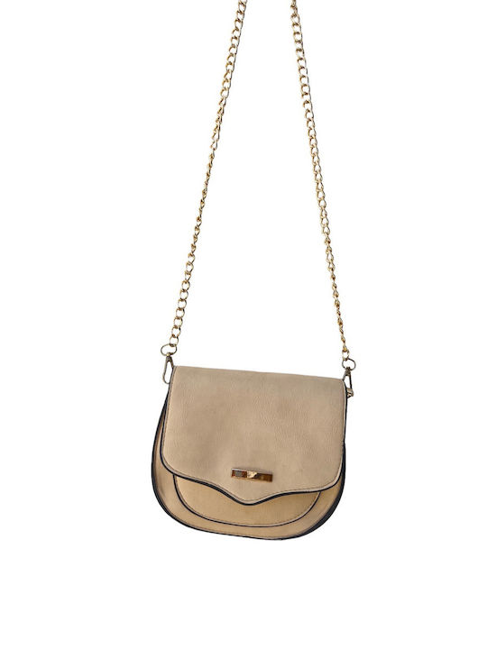 Leder Damentasche Schultertasche Beige