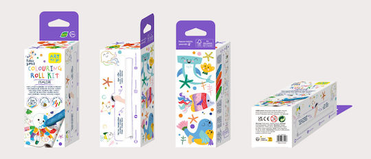 Drawing Roll Kit By Numbers 2 M Includes 4 Wax Colored Pencils Underwater Haku Yoka