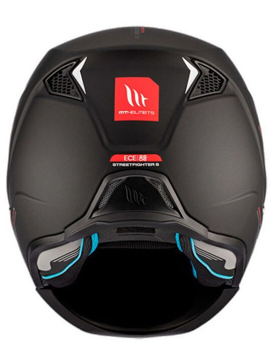 MT Streetfighter SV S A1 Black Matt Motorcycle Helmet Modular ECE 22.06 1350gr with Sun Visor