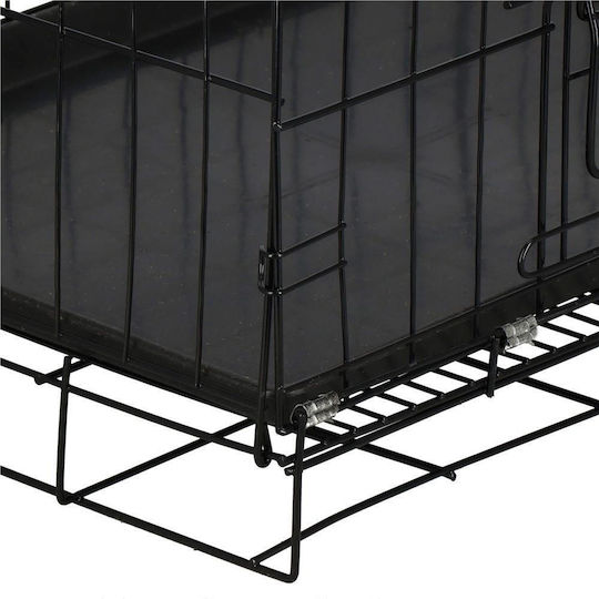 Cușcă de Sârmă pentru Câini Small cu 2 Uși Neagră 93x67x56cm