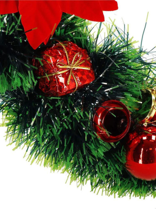 Crăciun Decorativ Plastic Coroană de flori Pe baterii cu Diametru 35cm.