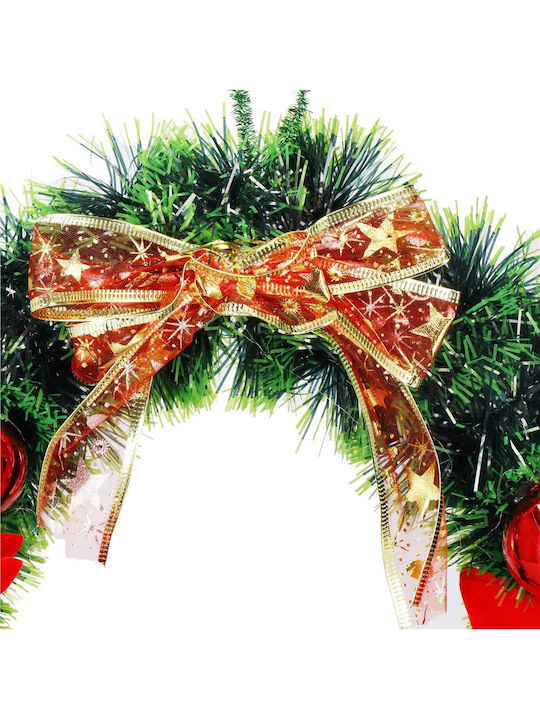 Crăciun Decorativ Plastic Coroană de flori Pe baterii cu Diametru 35cm.