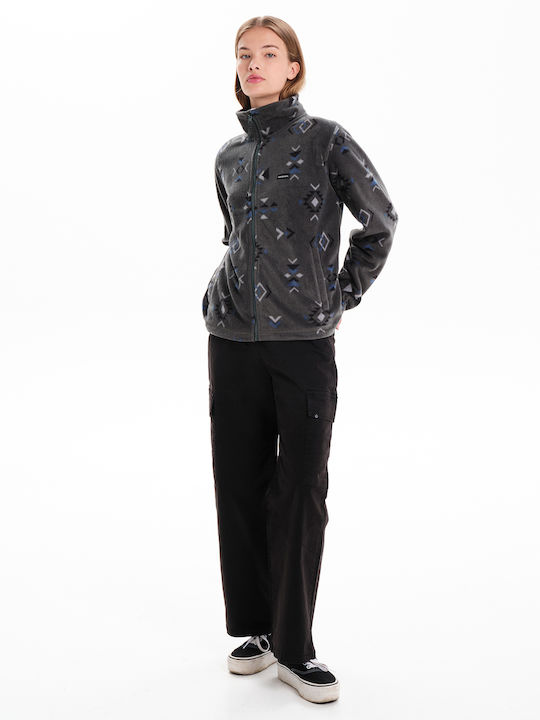 Women's Cardigan with Zipper Green