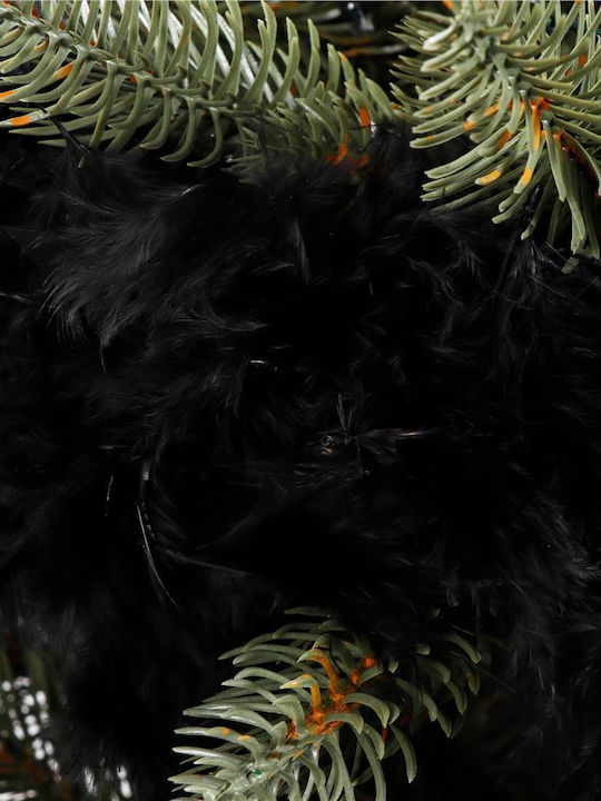 Christmas Tree Decor Garland Fluffy Feather Model Black 180cm