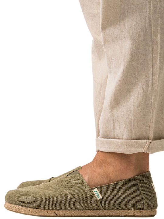 Stoff Herren Espadrilles in Grün Farbe