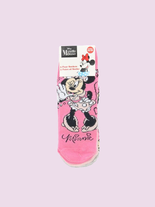 Disney Kids' Socks Pink 3 Pairs