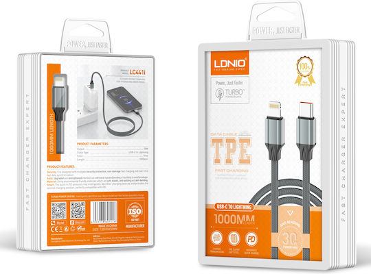 Ldnio USB-C zu Lightning Kabel 30W Schwarz 1m (LC441)