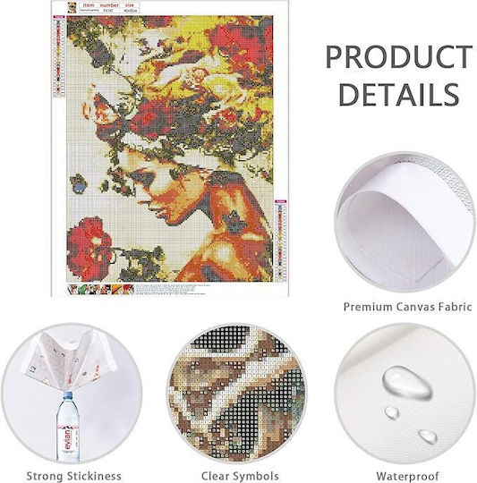 Diamond Painting Set Woman Flowers Craft DIY Diamond Painting 45x35 cm