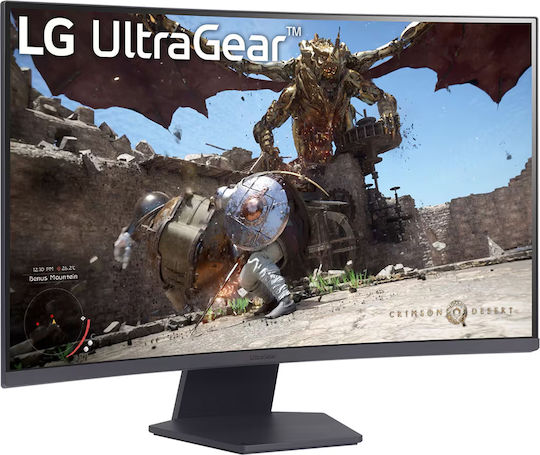 LG UltraGear 32GS60QC-B VA HDR Curved Gaming Monitor 31.5" QHD 2560x1440 180Hz με Χρόνο Απόκρισης 1ms GTG