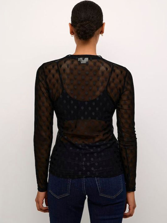 Bluze Damă Crop Mânecă Lungă Negru