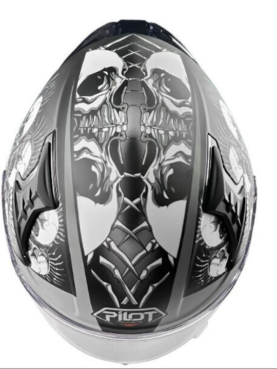 Pilot Snake SV Skull Full Face με Sun Visor ECE 22.06 Matt Pilot Snake SV Skull Full Face με Sun Visor ECE 22.06 Matt