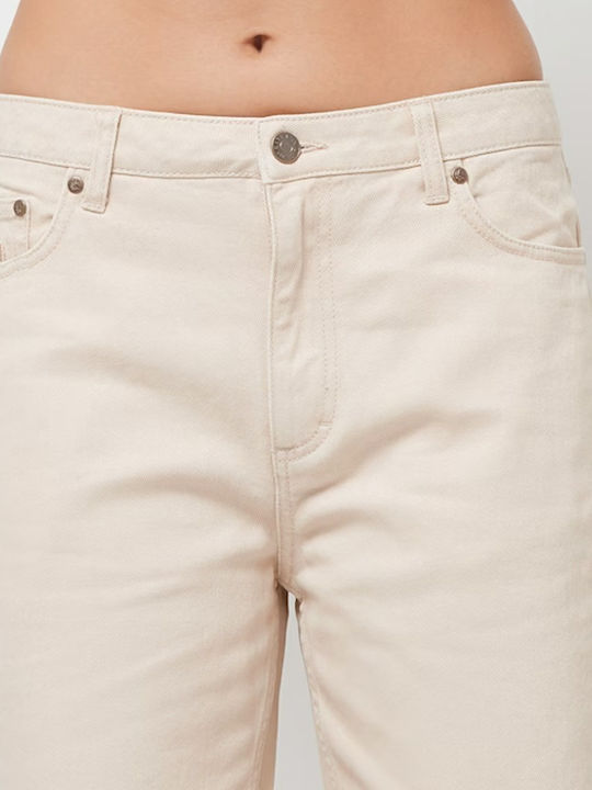 Women's Fabric Trousers Baggy Line Light Sand, Beige