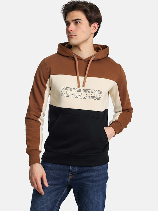 Hanorac Cu Glugă Camel Beige Negru