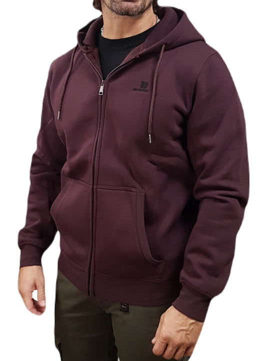 Cardigan With Hood Aubergine Burgundy