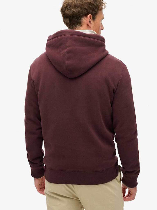 D1 Ovin Sweatshirt with Hood Bordo